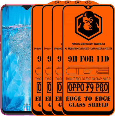 TWIGLO Edge To Edge Tempered Glass for OPPO F9 Pro(Pack of 4)