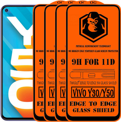 TWIGLO Edge To Edge Tempered Glass for VIVO Y50(Pack of 4)