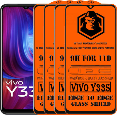TWIGLO Edge To Edge Tempered Glass for VIVO Y33S(Pack of 4)
