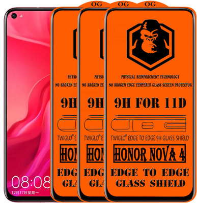 TWIGLO Edge To Edge Tempered Glass for HONOR NOVA 4(Pack of 3)