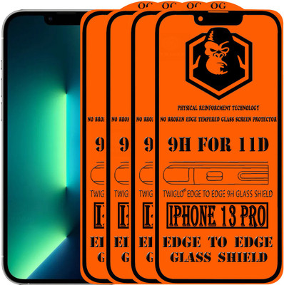 TWIGLO Edge To Edge Tempered Glass for IPHONE 13 PRO(Pack of 4)