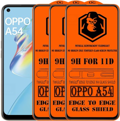 TWIGLO Edge To Edge Tempered Glass for OPPO A54(Pack of 3)