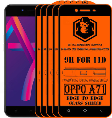 TWIGLO Edge To Edge Tempered Glass for Oppo A71(Pack of 3)