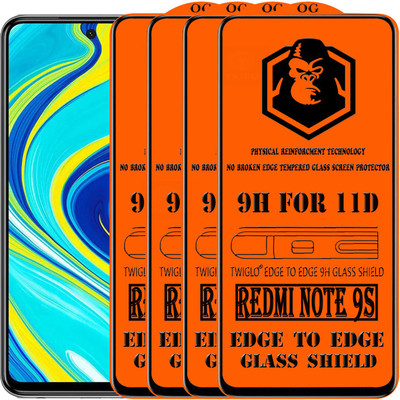 TWIGLO Edge To Edge Tempered Glass for REDMI NOTE 9S(Pack of 4)