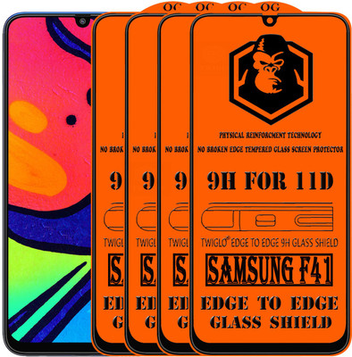 TWIGLO Edge To Edge Tempered Glass for SAMSUNG galaxy F41(Pack of 4)