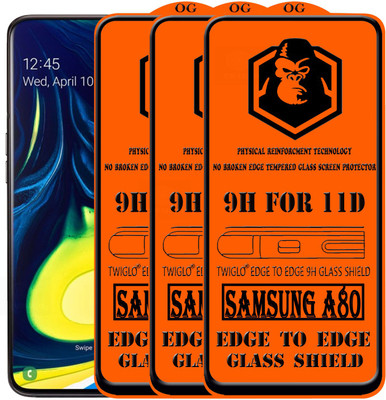TWIGLO Edge To Edge Tempered Glass for SAMSUNG galaxy A80(Pack of 3)