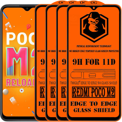 TWIGLO Edge To Edge Tempered Glass for REDMI POCO M2(Pack of 4)