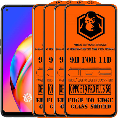 TWIGLO Edge To Edge Tempered Glass for OPPO F19 PRO PLUS 5G(Pack of 4)