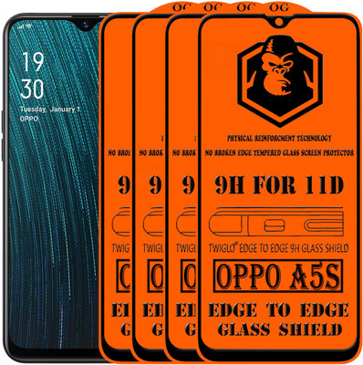 TWIGLO Edge To Edge Tempered Glass for OPPO A5S(Pack of 4)