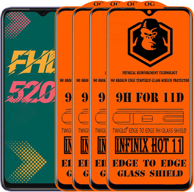 TWIGLO Edge To Edge Tempered Glass for INFINIX HOT 11(Pack of 4)