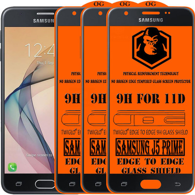 TWIGLO Edge To Edge Tempered Glass for Samsung Galaxy J5 Prime(Pack of 3)