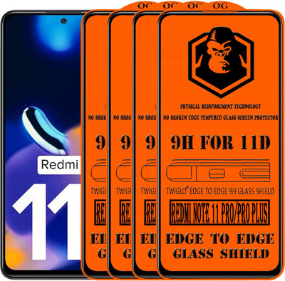 TWIGLO Edge To Edge Tempered Glass for REDMI NOTE 11 PRO(Pack of 4)