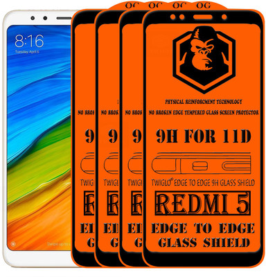 TWIGLO Edge To Edge Tempered Glass for Mi Redmi 5(Pack of 4)