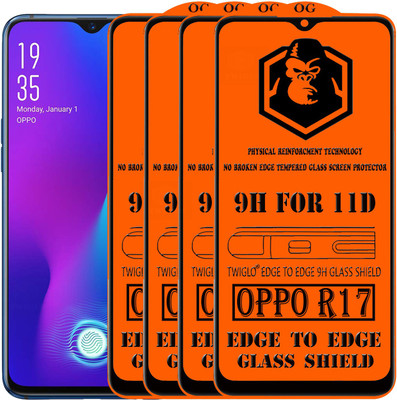 TWIGLO Edge To Edge Tempered Glass for OPPO R17(Pack of 4)