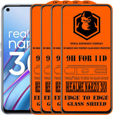 TWIGLO Edge To Edge Tempered Glass for REALME NARZO 30(Pack of 4)