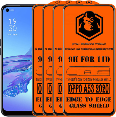 TWIGLO Edge To Edge Tempered Glass for OPPO A53 2020(Pack of 4)