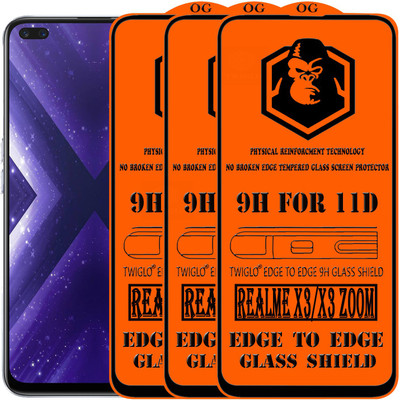 TWIGLO Edge To Edge Tempered Glass for REALME X3 SUPERZOOM(Pack of 3)