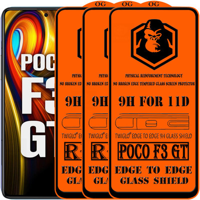 TWIGLO Edge To Edge Tempered Glass for REDMI POCO F3 GT(Pack of 3)