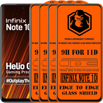 TWIGLO Edge To Edge Tempered Glass for INFINIX NOTE 10(Pack of 4)