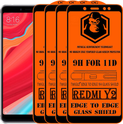 TWIGLO Edge To Edge Tempered Glass for Mi Redmi Y2(Pack of 4)