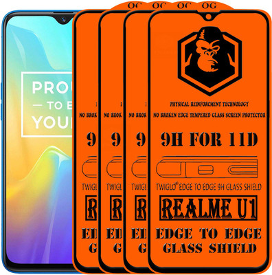 TWIGLO Edge To Edge Tempered Glass for Realme U1(Pack of 4)