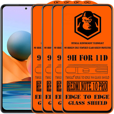 TWIGLO Edge To Edge Tempered Glass for REDMI NOTE 10 PRO(Pack of 4)