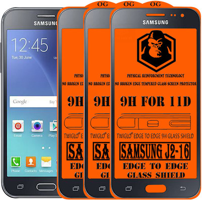 TWIGLO Edge To Edge Tempered Glass for SAMSUNG J2-16(Pack of 3)