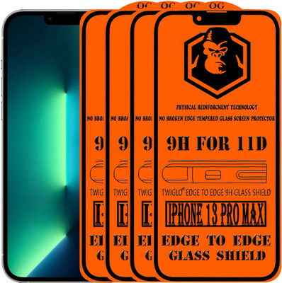 TWIGLO Edge To Edge Tempered Glass for IPHONE 13 PRO MAX(Pack of 4)