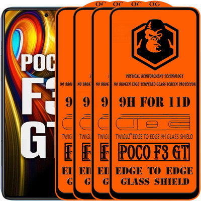TWIGLO Edge To Edge Tempered Glass for REDMI POCO F3 GT(Pack of 4)