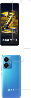 Vatsin Front and Back Tempered Glass for iQOO Z6 5G(Pack of 2)