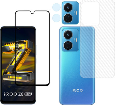 Vatsin Front and Back Tempered Glass for iQOO Z6 44W, iQOO Z6 44W (Back Carbon Fiber)(Pack of 3)