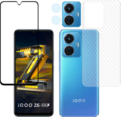 Ten To 11 Front and Back Tempered Glass for iQOO Z6 44W, iQOO Z6 44W (Back Carbon Fiber)(Pack of 3)