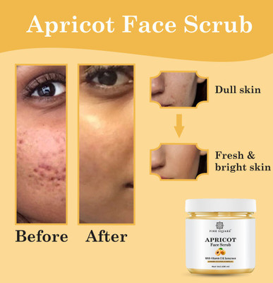 Pink Square Apricot facial scrub for Smooth & Bright Skin 100g Scrub(100 g)