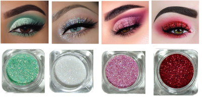 tanvi27 Sparkling Loose Shimmer Multicolor Eye Shadow Glitter Powder Pigment Eye Makeup(MULTI COLOR)