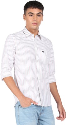 ARROW Men Striped Casual White Shirt