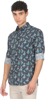 U.S. POLO ASSN. Men Floral Print Casual Blue Shirt