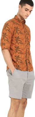 FLYING MACHINE Men Printed Casual Orange Shirt