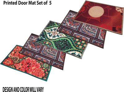 AAZEEM Polyester Door Mat(Multicolor, Medium, Pack of 5)