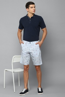 LOUIS PHILIPPE Printed Men Blue Regular Shorts