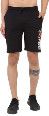 INFINIA Graphic Print Men Black Casual Shorts