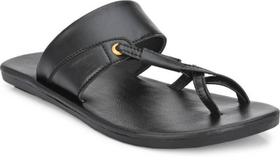 Lorence Fashion Hub Men Flip Flops(Black , 7)