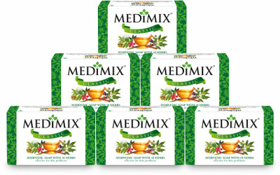 MEDIMIX Classic Soap | Pack of 6 | 75g each | Ayurvedic Soap with 18 Herbs |(6 x 12.5 g)