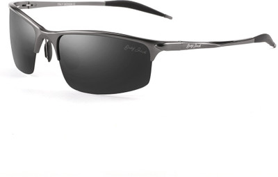 Grey Jack Rectangular Sunglasses(For Men, Black)