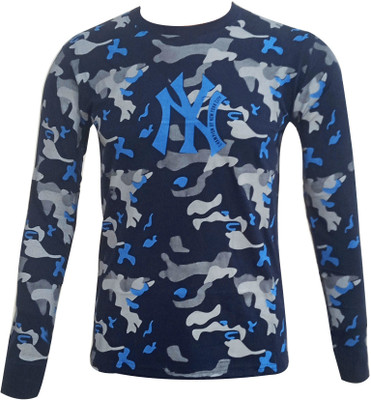 Super Weston Printed Men Round Neck Navy Blue T-Shirt