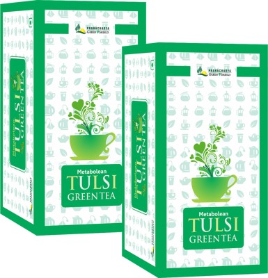 Pranacharya Greenshield Tulsi Green Tea Classic for Immunity booster |40 Sachets Tulsi Green Tea Bags Box(2 x 20 Bags)