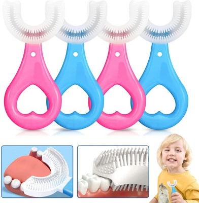 X4Cart 360 Degree U-shaped Toothbrush Teethers Soft Silicone Baby Tooth Brush for Kids Ultra Soft Toothbrush(Pack of 4)