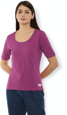 VAN HEUSEN Casual Solid Women Purple Top