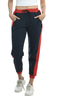 KAVYA Colorblock Women Dark Blue Track Pants