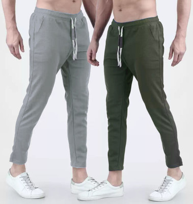 KASH Solid Men Grey, Green Track Pants