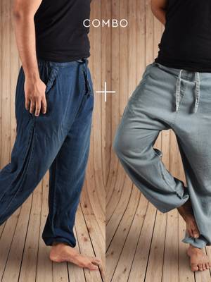 Bombay Trooper Solid Men Blue, Grey Track Pants